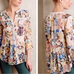 Anthropologie Multicolor Floral Blouse